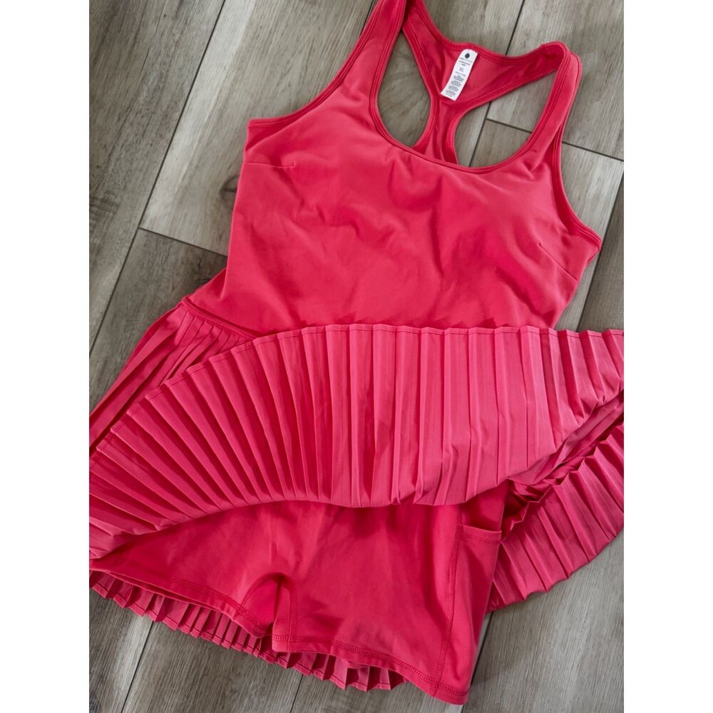 Yogalicious Lux Net Motion Coral Pink Athletic Dress Pleated Skirt Shorts XL